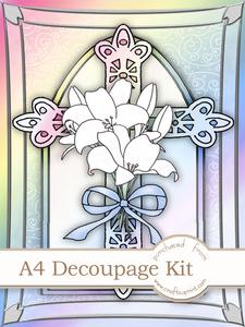 A4 When Words Fail Rainbow Decoupage Kit