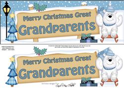 Xmas Great Grandparents Bear Signpost Lge Dl Easicut Decoup