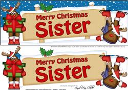 Xmas Sister Rudolph Signpost Large Dl Easicut 3D Decoupage