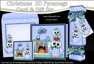 3D Owl's Pud Fireplace Xmas Pyramage Gift Set & Cracker