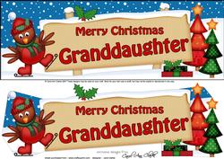 Xmas Granddaughter Robin Signpost Lge Dl Decoupage