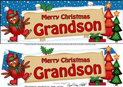 Xmas Grandson Robin Signpost Lge Dl Decoupage
