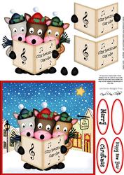 Singing Horses Merry Carollers 3D Decoupage