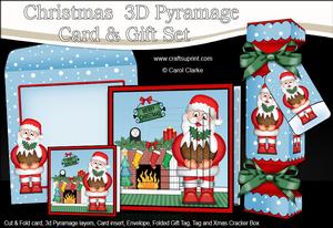 3D Santa's Pud Fireplace Xmas Pyramage Gift Set & Cracker