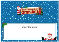 Xmas Great Grandma Santa Signpost Lge Dl Matching Insert