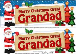 Xmas Great Grandad Santa Signpost Lge Dl Easicut Decoupage
