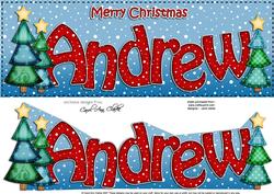 Merry Christmas Andrew Trees Large Dl & 3D Decoupage