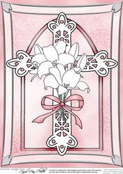 A4 Cross with Lillies