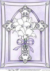 A4 Cross with Lillies