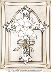A4 Cross with Lillies