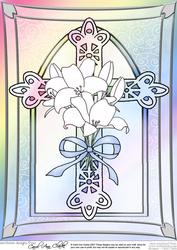 A4 Cross with Lillies