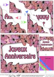 French Birthday Butterflies Wavy Corner Stacker