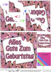 German Birthday Butterflies Wavy Corner Stacker