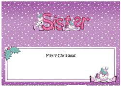 Xmas Sister Snowmen Matching Large Dl Insert