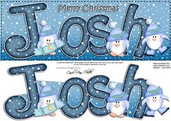 Merry Christmas Josh Penguins Large Dl & 3D Decoupage