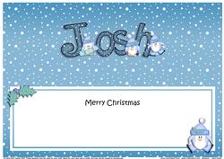 Merry Christmas Josh Penguins Matching Large Dl Insert
