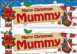 Xmas Mummy Rudolph Signpost Large Dl Easicut 3D Decoupage