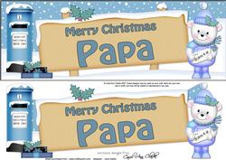 Christmas Papa Teddy Signpost Lge Dl Easicut Decoupage