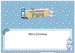 Christmas Papa Teddy Signpost Large Dl Matching Insert