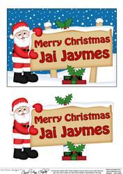 Xmas Jai Jaymes Santa Signpost 5x7 Easicut Decoupage