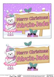Xmas Alycia-jade Teddy Tess Signpost 5x7 Easicut Decoupage