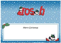 Merry Christmas Josh Snowmen Matching Large Dl Insert