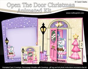 3D Xmas Teddy Tess's Pud Animated Moveable Open Door Card K