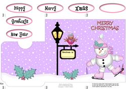 Christmas Skating Snowman Lottery Wallet Card
