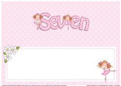 7th Birthday Ballerina Rebecca Large Dl Matching Insert