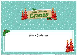 Xmas Granny Trees Signpost Large Dl Insert