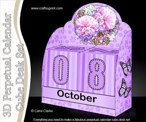 3D Floral Bouquet Perpetual Calendar Desk Set 3D Decoupage