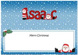 Merry Christmas Isaac Santa Matching Large Dl Insert