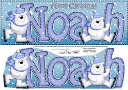 Merry Christmas Noah Polar Bears Large Dl & 3D Decoupage