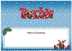 Christmas Teacher Rudolph Matching Large Dl Insert