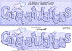 Large Dl New Baby Boy Congratulations 3D Decoupage
