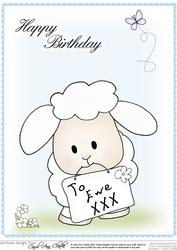A4 Little Lamb - Birthday