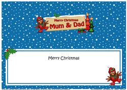 Xmas Mum & Dad Robin Signpost Large Dl Insert