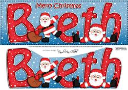 Xmas Beth Santa Signpost Lge Dl Easicut Decoupage