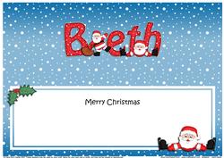 Xmas Beth Santa Signpost Large Dl Insert