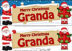 Xmas Granda Santa Signpost Lge Dl Easicut Decoupage