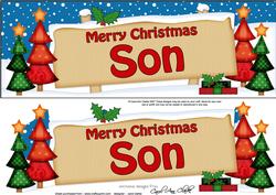 Xmas Son Trees Signpost Lge Dl Easicut 3D Decoupage