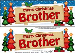 Xmas Brother Trees Signpost Lge Dl Easicut 3D Decoupage
