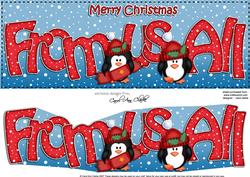 Christmas from Us All Penguins Large Dl & 3D Decoupage