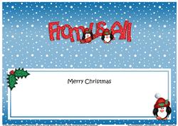 Christmas from Us All Penguins Matching Large Dl Insert