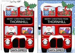 Xmas Santa Express Thornhill A5 3D Decoupage