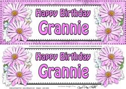 Large Dl Birthday Grannie Daisies Floral 3D Decoupage