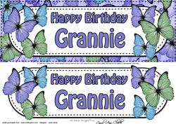 Large Dl Grannie Butterflies Card & 3D Decoupage