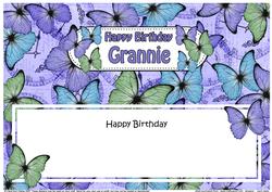 Birthday Grannie Butterflies Large Dl Matching Insert