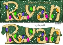 Merry Christmas Ryan Lights Large Dl & 3D Decoupage