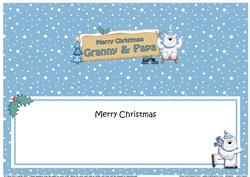 Xmas Granny & Papa Polar Bear Signpost Lge Dl Insert